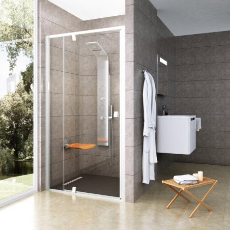 Varstomos dušo durys Ravak Pivot, PDOP2-120, balta/balta+stiklas Transparent 1
