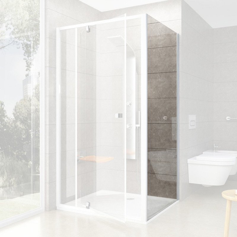 Stacionari sienelė Ravak Pivot, PPS-80, balta+stiklas Transparent Stacionari sienelė Ravak Pivot, PPS-80, balta+stiklas Transparent