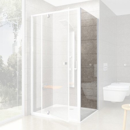 Stacionari sienelė Ravak Pivot, PPS-80, balta+stiklas Transparent 1