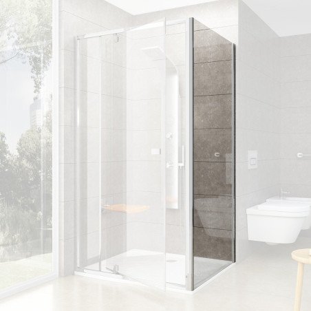 Stacionari sienelė Ravak Pivot, PPS-80, blizgi+stiklas Transparent 1