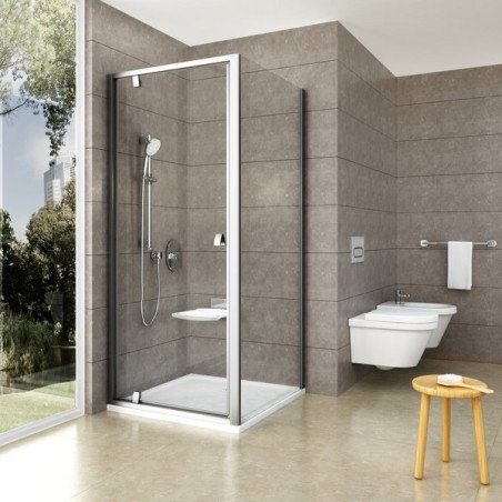 Stacionari sienelė Ravak Pivot, PPS-80, satinas+stiklas Transparent 1