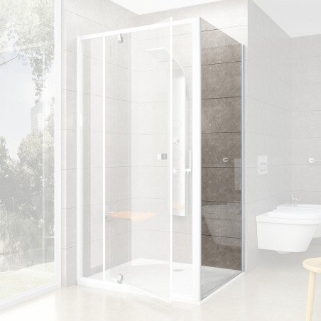 Stacionari sienelė Ravak Pivot, PPS-90, balta+stiklas Transparent 1