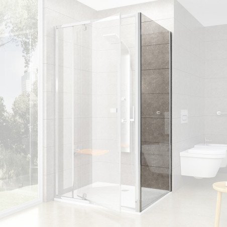 Stacionari sienelė Ravak Pivot, PPS-90, blizgi+stiklas Transparent 1