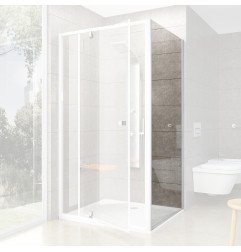 Stacionari sienelė Ravak Pivot, PPS-100, balta+stiklas Transparent 1