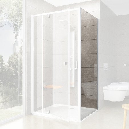 Stacionari sienelė Ravak Pivot, PPS-100, balta+stiklas Transparent 1