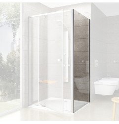 Stacionari sienelė Ravak Pivot, PPS-100, satinas+stiklas Transparent 1