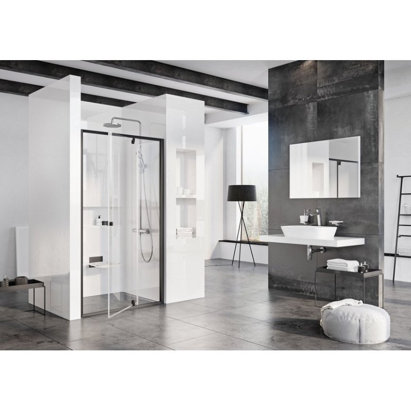 Varstomos dušo durys Ravak Pivot, PDOP2-120, juoda+Transparent