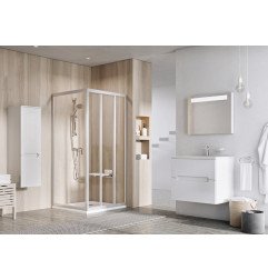 Stacionari sienelė Ravak Supernova, APSS-80 188, satinas+stiklas Transparent