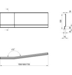 Apdailos plokštė voniai Ravak BeHappy II, 150x75, kairinė