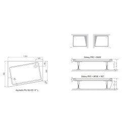 Apdailos plokštė dušo padėklui Ravak Asymetric Pro 10°, 120x90 SET L 10° balta 3