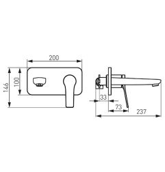 Potinkinis praustuvo maišytuvas Ferro Stratos, juodas