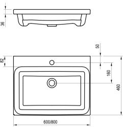 Keraminis praustuvas Ravak Comfort, 600 baltas 9