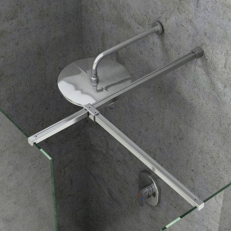 Montavimo rinkinys dušo kabinoms ir sienelėms Ravak Brilliant ir Walk-In, W SET, Uni Free/Wall (bright alu)