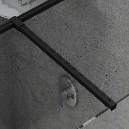 Montavimo rinkinys dušo kabinoms ir sienelėms Ravak Brilliant ir Walk-In, W SET, Uni T spoj juoda 1