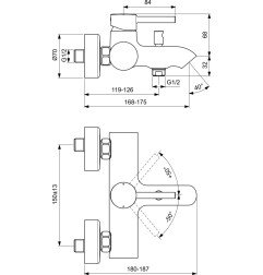 Vonios maišytuvas Ideal Standard, Ceraline chromas 5