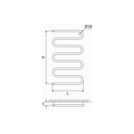 Vandeninis rankšluosčių džiovintuvas-gyvatukas Elonika, žalvarinis, EŽ 800 S