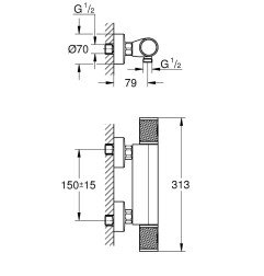 Termostatinis dušo maišytuvas Grohe, Grohtherm 1000 Perfomance 4