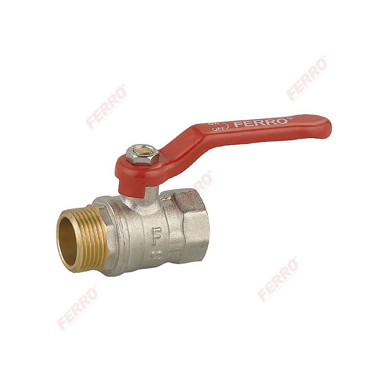 Rutulinis ventilis FERRO, d, vidus-išorė, ilga rankena, 1/2''