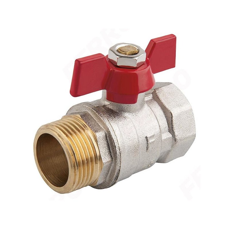 Rutulinis ventilis FERRO, d, vidus-išorė, trumpa rankena, 3/4''