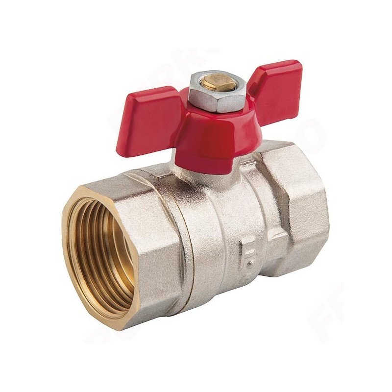 Rutulinis ventilis FERRO, d, vidus-vidus, trumpa rankena, 3/4"