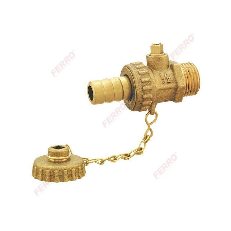 Kranas FERRO vandeniui išleisti su grandine ir akle, d 1/2"