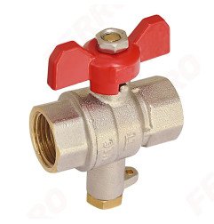 Rutulinis ventilis FERRO su termometro jungtimi, d 3/4" 1