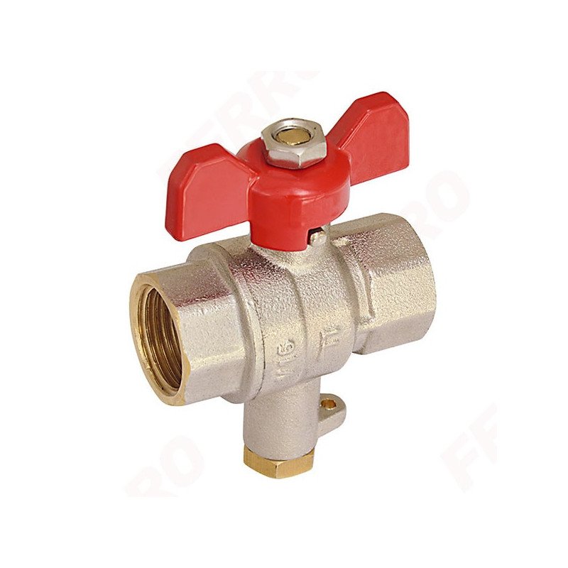 Rutulinis ventilis FERRO su termometro jungtimi, d 3/4"