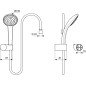 Dušo komplektas Ideal Standard IdealRain, M1 su 100 mm galvute (žarnelė 1.25 m)