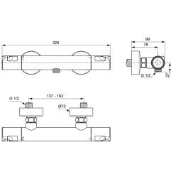 Termostatinis dušo maišytuvas Ideal Standard, Ceratherm T50 4