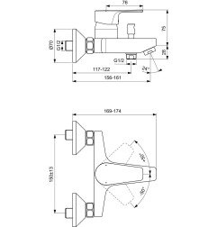 Vonios maišytuvas Ideal Standard, Cerafine D 5