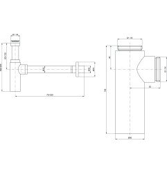 Praustuvo sifonas Ideal Standard, Design d32, chromas 3