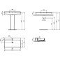 Praustuvas Ideal Standard Conca, 800x450, su persipylimu, šlifuota apačia, su skyle maišytuvui