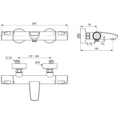 Termostatinis vonios maišytuvas Ideal Standard, Ceratherm T50 4