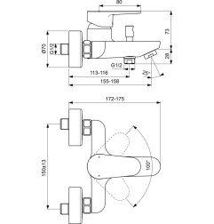 Vonios maišytuvas Ideal Standard, Cerafine O 5