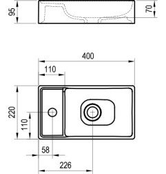 Praustuvas Ravak Veda 400 Mini, Slim, be persipylimo 6