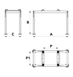 Laikiklis kondicionieriaus išoriniam blokui Tecnosystemi, pastatomas, Empire Evo 550 200 kg 385-825x310-510