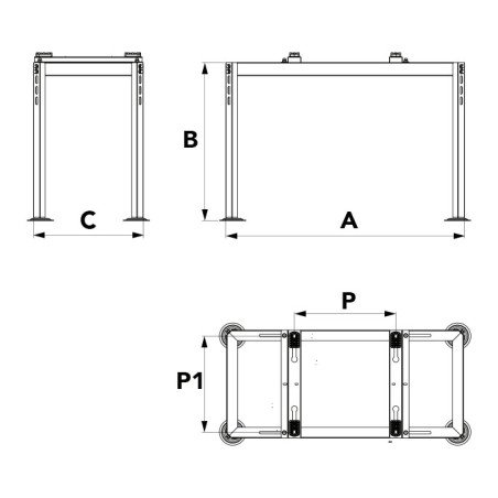 Laikiklis kondicionieriaus išoriniam blokui Tecnosystemi, pastatomas, Empire Evo 550 200 kg 385-825x310-510