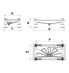 Laikiklis kondicionieriaus išoriniam blokui Tecnosystemi, pastatomas, Infinity Genius 1000R 150 kg 400-800x150-370