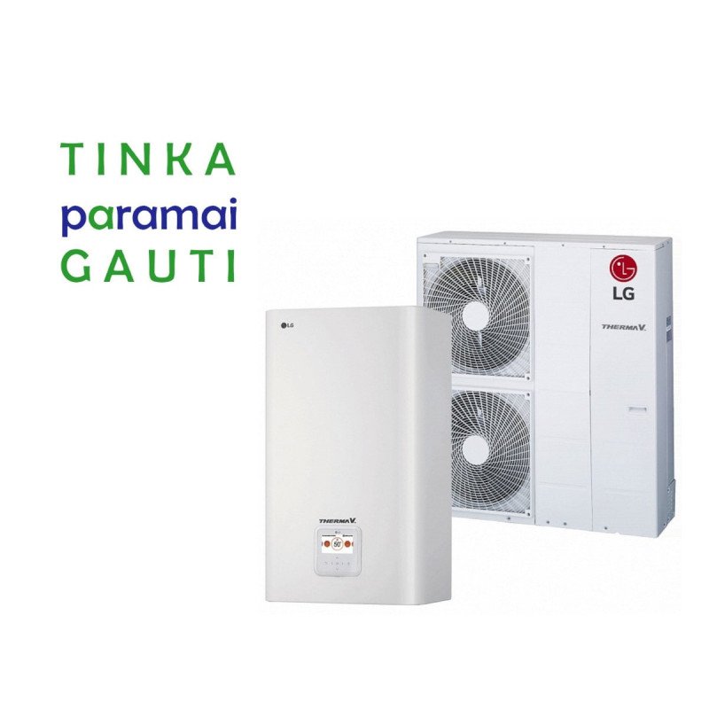 Šilumos siurblys Oras-Vanduo LG Therma V, Split, 12 kW Ø3