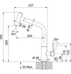 Plautuvės maišytuvas Franke Icon, su ištraukiamu dušeliu, juoda matinė