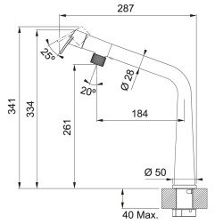 Plautuvės maišytuvas Franke Icon, be ištraukiamo dušelio, juoda matinė