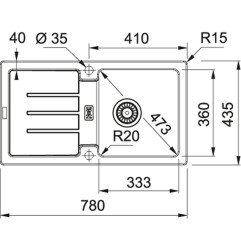 Granitinė plautuvė Franke Strata, STG 614-78, Beige, užkemšamas ventilis