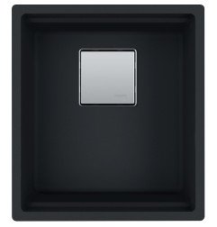 Po stalviršiu montuojama granitinė plautuvė Franke Kubus 2, KNG 110-37, Juoda matinė 1