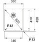 Nerūdijančio plieno plautuvė Franke Box, BXX 210/110-34, ekscentrinis ventilis