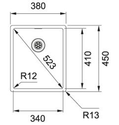 Nerūdijančio plieno plautuvė Franke Box, BXX 210/110-34, rankinis ventilis