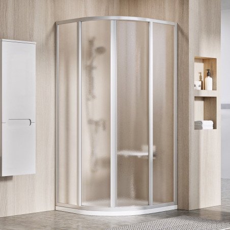 Pusapvalė dušo kabina Ravak Supernova, SKCP4-90 195, satinas+stiklas Grape 1