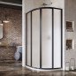 Pusapvalė dušo kabina Ravak Supernova, SKCP4-80 195, juoda+stiklas Grape