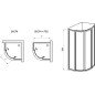 Pusapvalė dušo kabina Ravak Supernova, SKCP4-90 195, juoda+stiklas Transparent