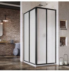 Stačiakampės dušo kabinos sienelė Ravak Supernova, SRV2-80 195 S, juoda+plastikas Pearl 1