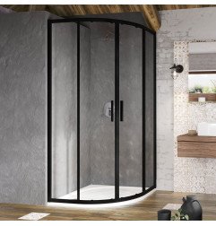 Pusapvalė dušo kabina Ravak Blix Slim, BLSCP4-80 juoda+stiklas Transparent 1